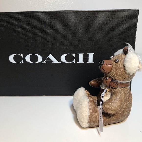 Coach Bear Bag Charm In Signature Canvas New with Tags.•*🐻 - Picture 5 of 10